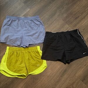 Nike Athletic Shorts Trio - Black, Purple, & Green